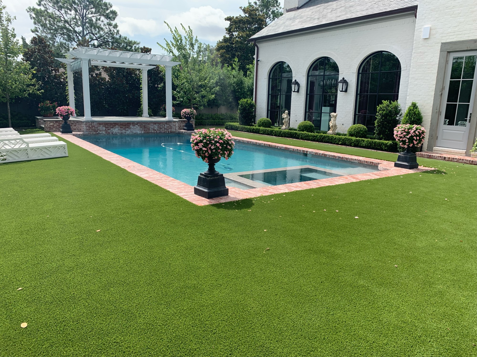 Luxury residential artificial turf lawn installation in Fort Worth TX